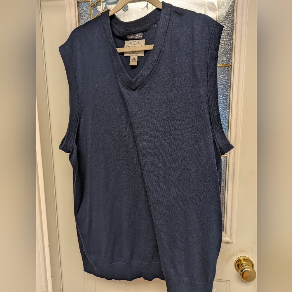 475 St. John's Bay Deep Blue V-Neck Sweater Vest 3XL